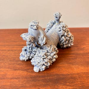 Vintage Powder Blue Spaghetti Poodle Made in Japan Circa 1960’s Dog Figurine