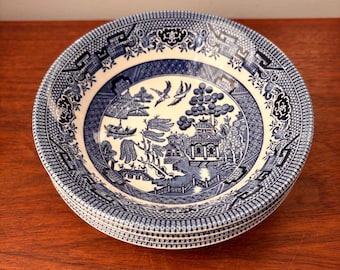 Vintage Churchill England Blue and White China Bowls - the Brook