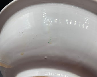 ヴィンテージイタリア陶器ボウル：手描きの花柄サービングボウル