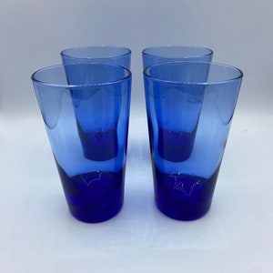 Vintage MCM Libbey Cobalt Blue High Ball Water Glasses Set of 4
