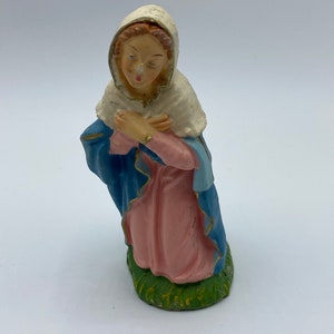 Vintage Fontanini Italy Paper Mache Hand Painted Mary Vintage Nativity Figurine Italy