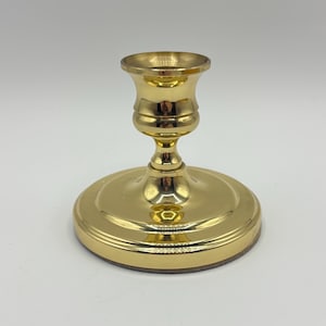 Vintage Gold Tone Brass Baldwin America Candle Stick Holder, Baldwin Brass Candlestick Holder