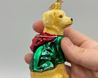 ヴィンテージ ハンドペイント ゴールデンレトリバー ガラス