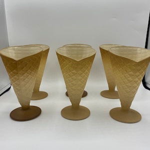 Vintage italienische Eistüte Glas Sundae Tassen - 8er-Set