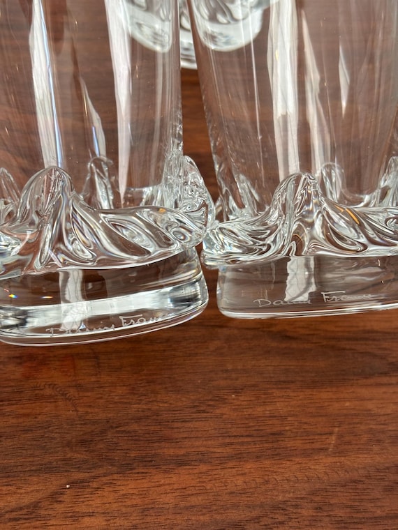 Vintage Daum France “sorcy” Clear Crystal Water Tumblers, Fine