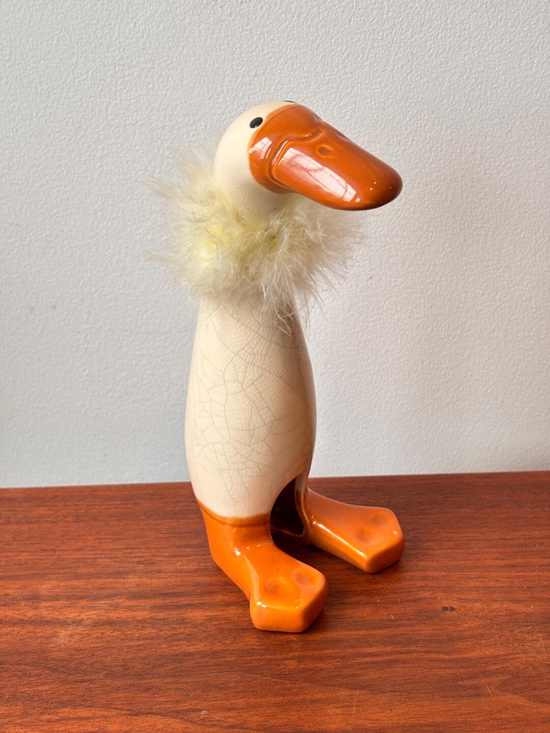 Contemporary Quirky Silly Goose Figurine With Feather Necklace - Etsy