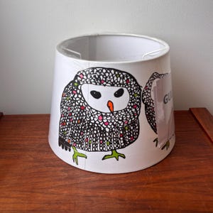 Vintage IKEA Gulort Black and White Owl Graphic Lamp Shade
