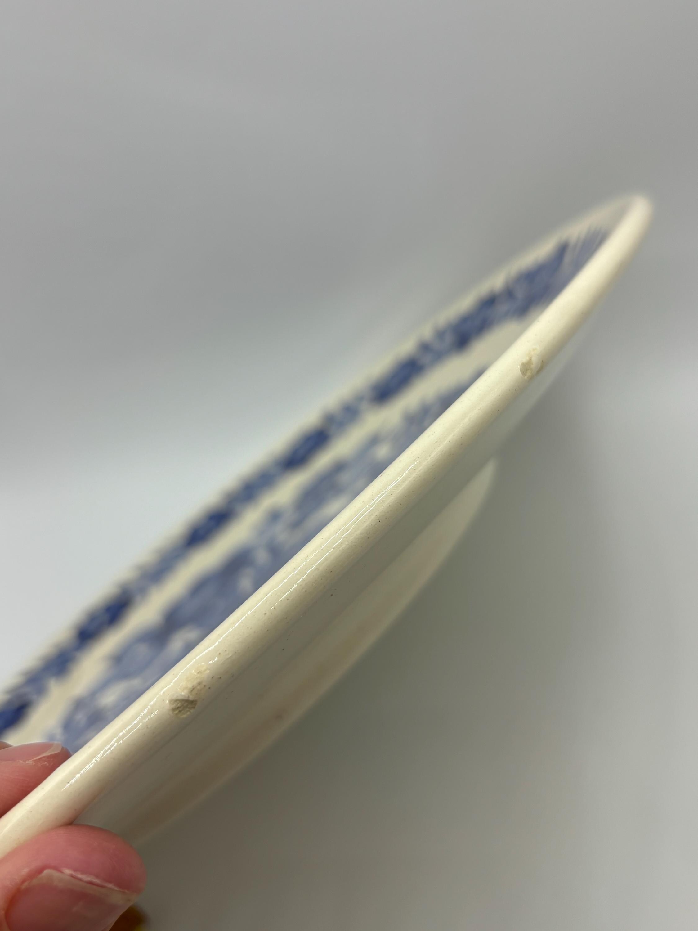 ヴィンテージ ヴウォツワヴェク ポーランド陶器 プレート：青い花柄