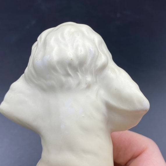ヴィンテージ陶器製プードル犬の置物（日本製、ブリンズ・ピッツバーグ