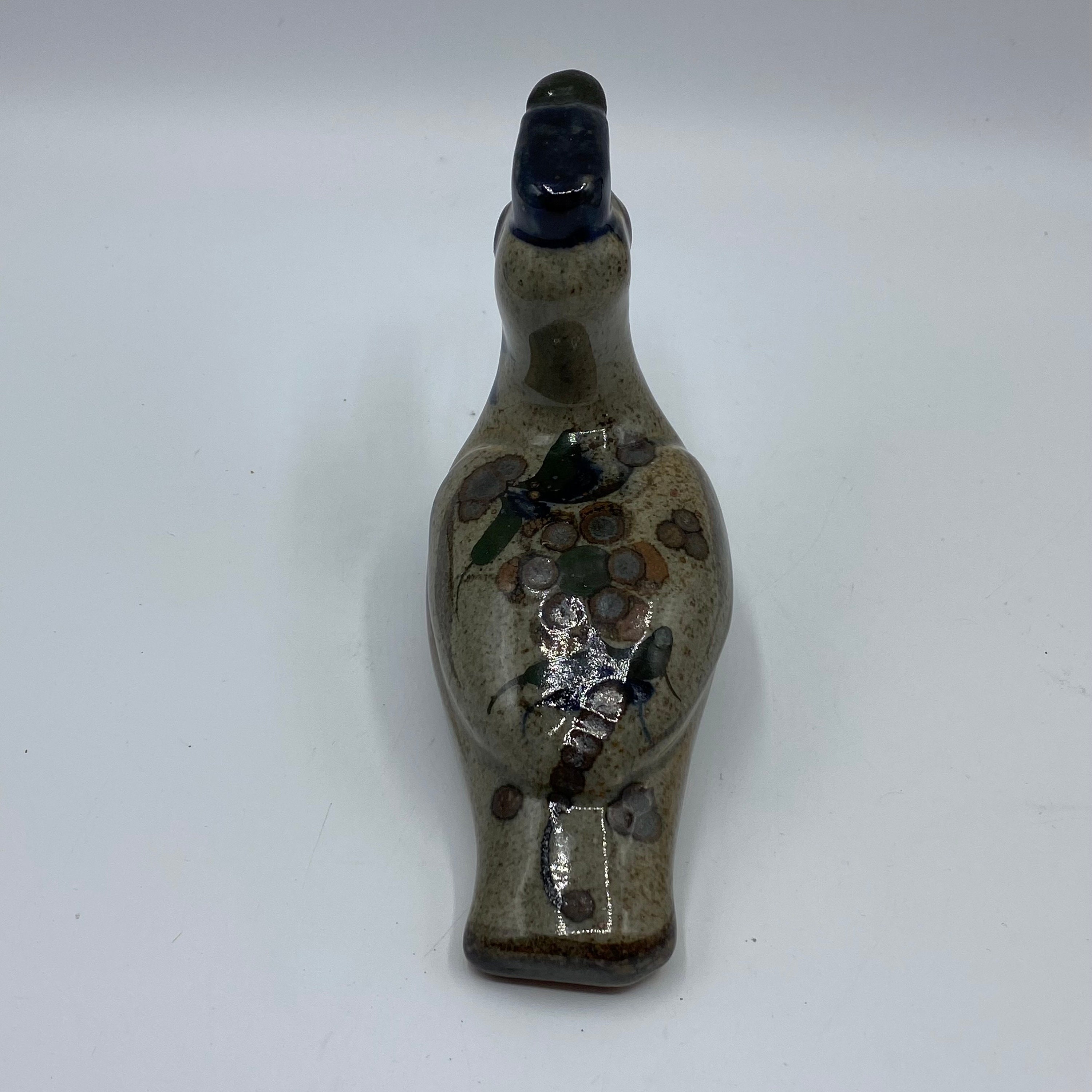 ヴィンテージ Tonala メキシコ アヒルの置物: 手描きの民芸品、署名