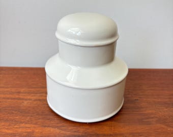 Vintage Midwinter Stonehenge All White Sugar Bowl with Lid, MCM Ceramic Sugar Bowl