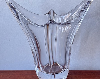 ヴィンテージサイン入りドームフランス製クリアクリスタル花瓶 - Etsy 日本