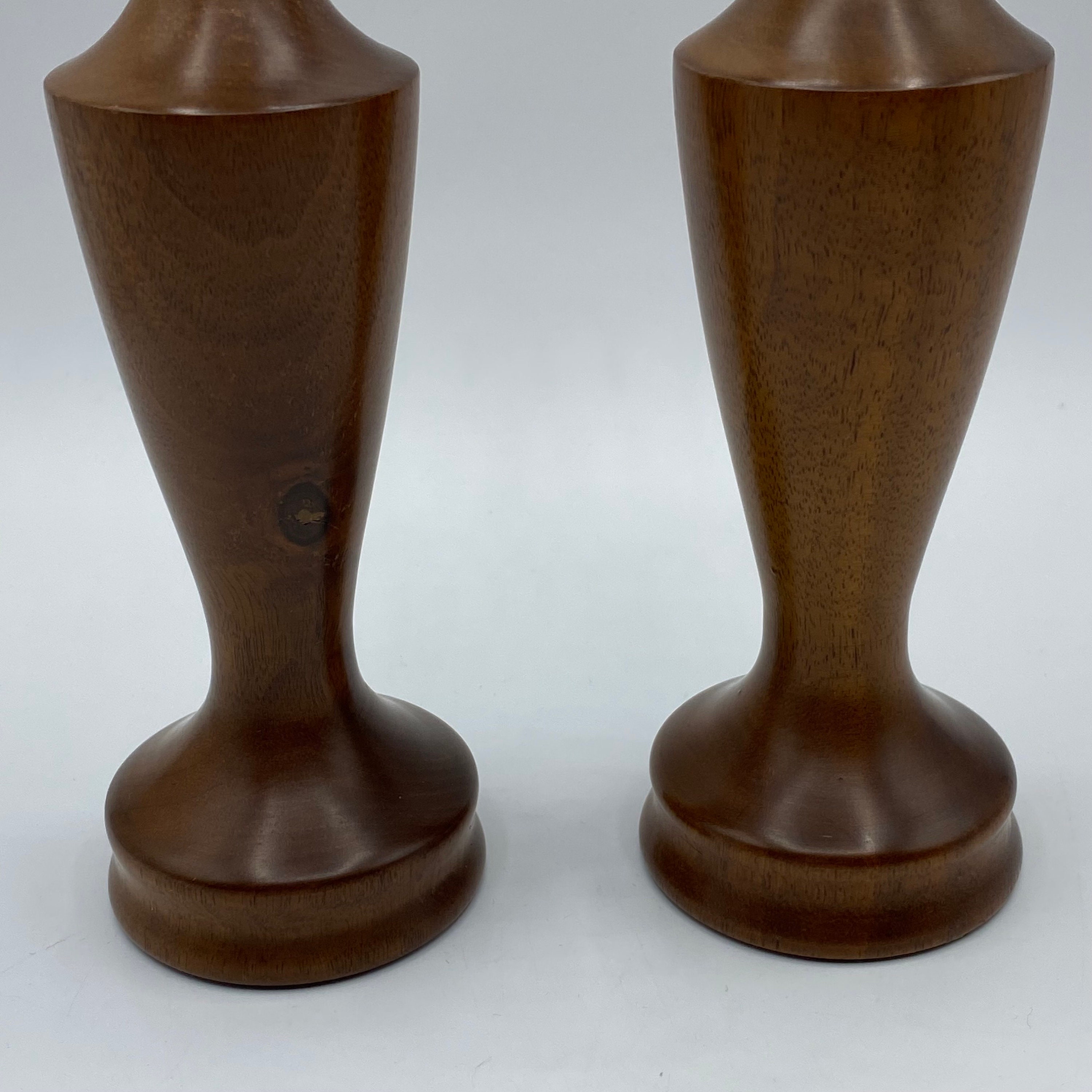 Vintage MCM Turned Wood Candle Stick Holders Artist Signed Set of 2 - Etsy