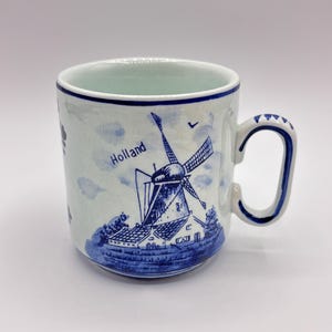 Dutch Delft Blauw Blue and White Holland Windmill Ceramic Rectangular ...