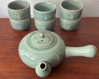 韓国青磁茶器セット（ダギ）：蔓モチーフ 5人セット - Etsy 日本