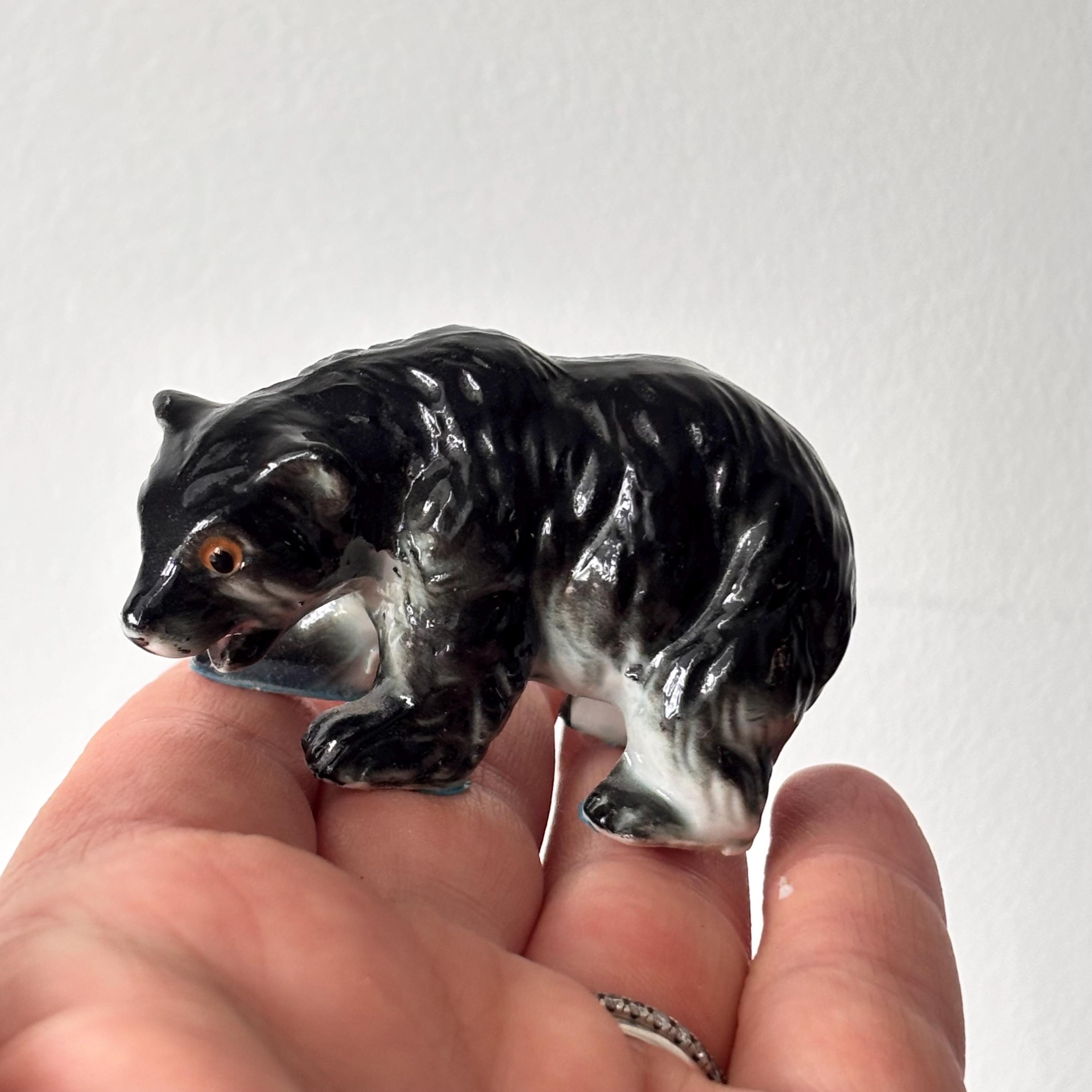 ヴィンテージ陶器 手描き黒クマの置物 日本製 - Etsy 日本