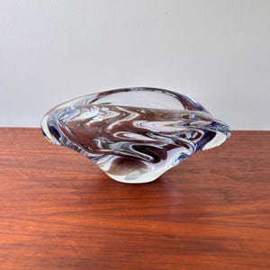 Vintage 1970’s Lilac Purple Czech Skrdlovice Jan Baranek Design Art Glass Ashtray Bowl