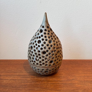 Vintage Grecian Art Pottery Tea Light Candle Holder, Studio Pottery Small Lantern Pine, Polytimi Pottery Greece