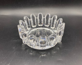 Bol vintage en cristal suédois Orrefors de style couronne de princesse