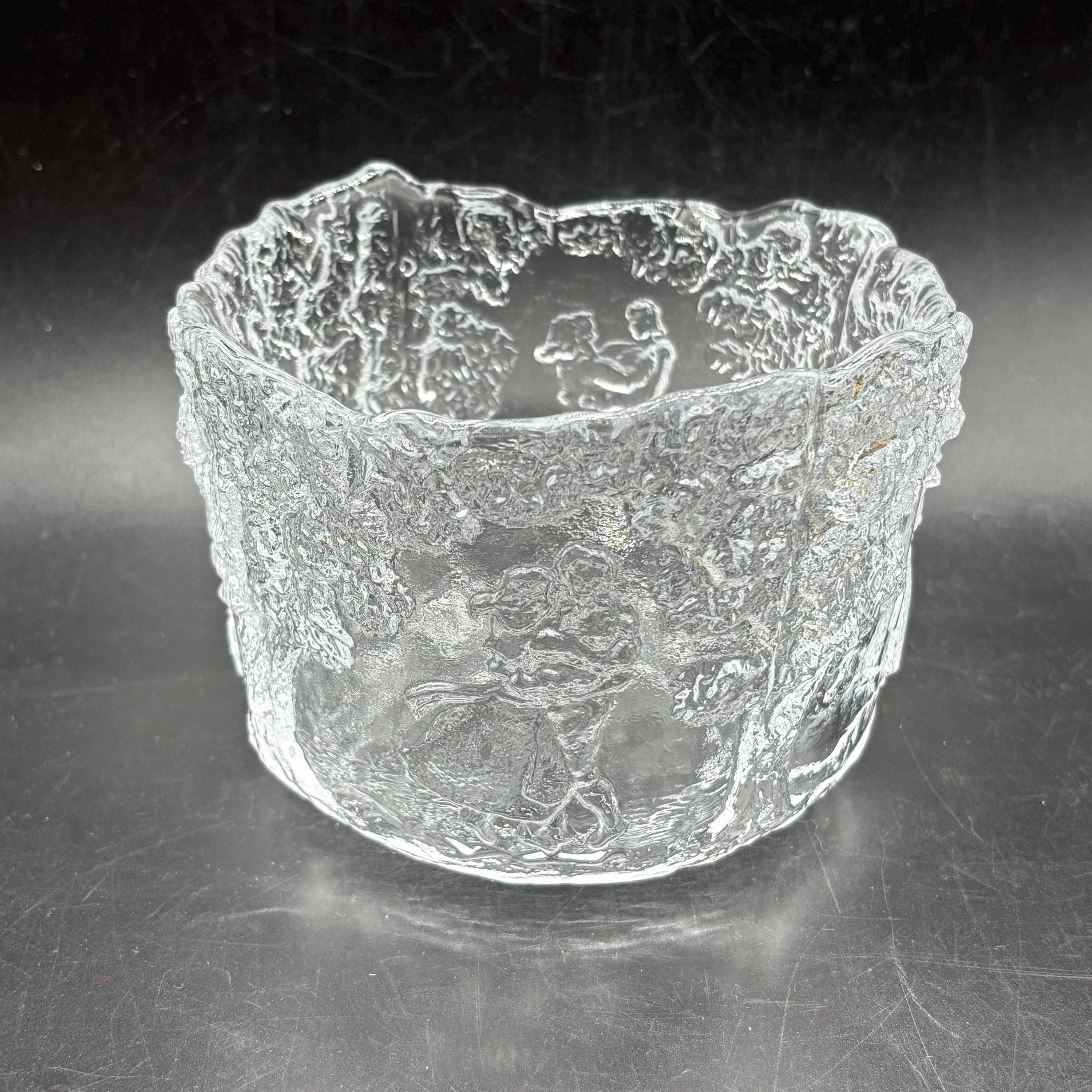 Swedish Kosta Boda Crystal Bowl: Rhapsody Design, Dancing Couple