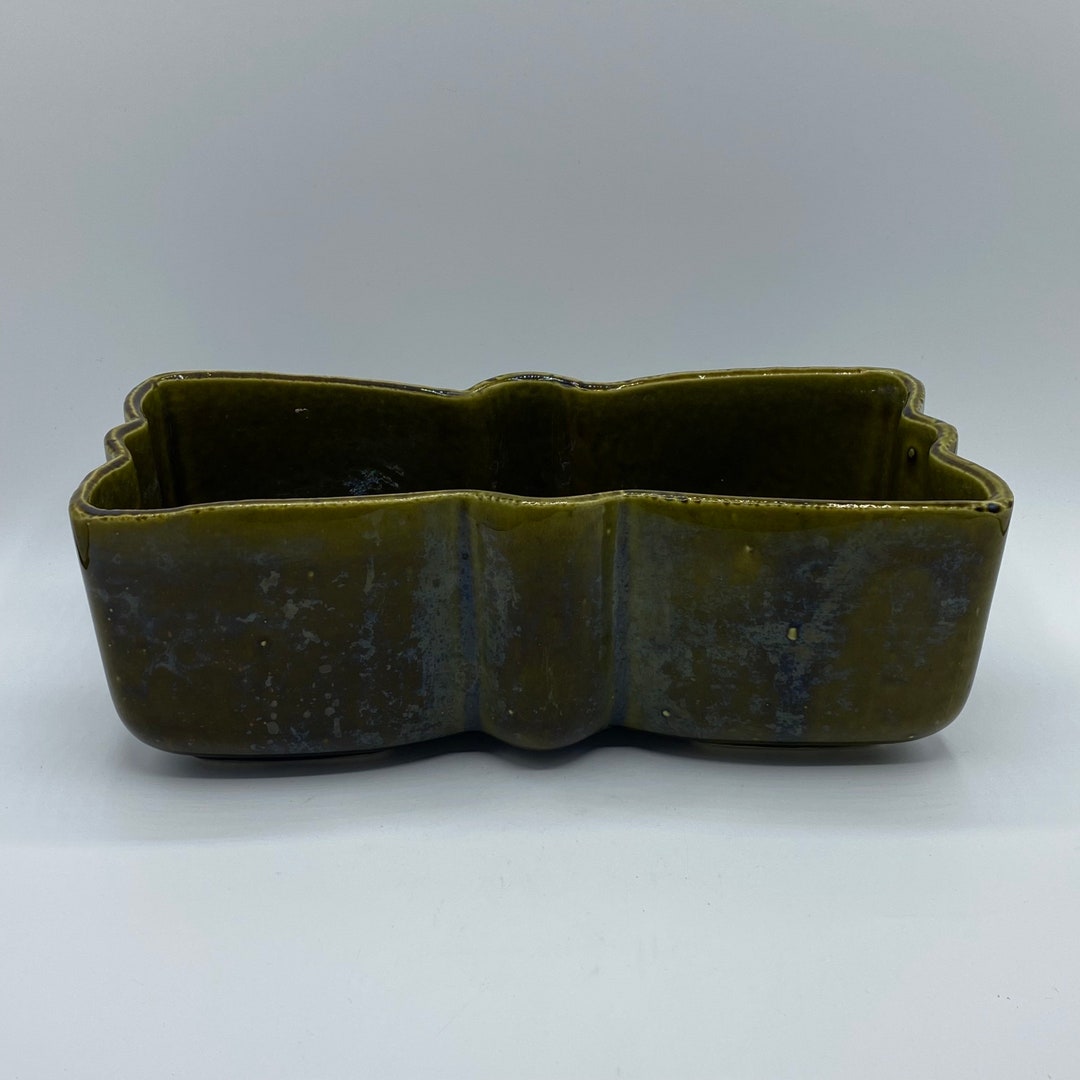 Vintage Mid Century UPCO Pottery Green Ceramic Planter Mid Etsy