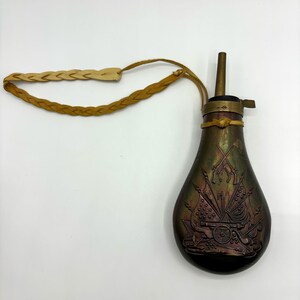 Vintage RARE Copper Powder Flask: Cannon Design, Civil War Collectible
