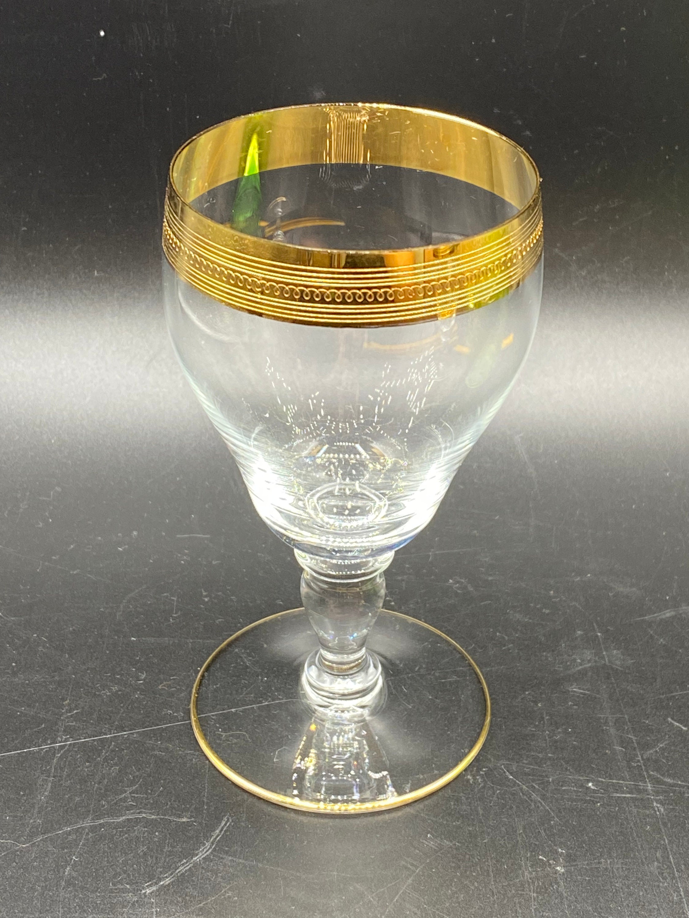 Lot De 6 Verres à Vin Franciscan Ondine - Motif TIFFIN - Style Mid-Century - En Cristal/verre