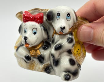 ヴィンテージ 101匹わんちゃん 陶器プランター花瓶、ディズニー犬