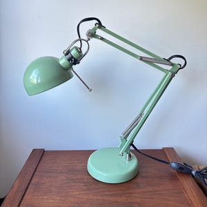 Vintage MCM IKEA Forsa Sage Green Desk Lamp, Adjustable Arm A0501