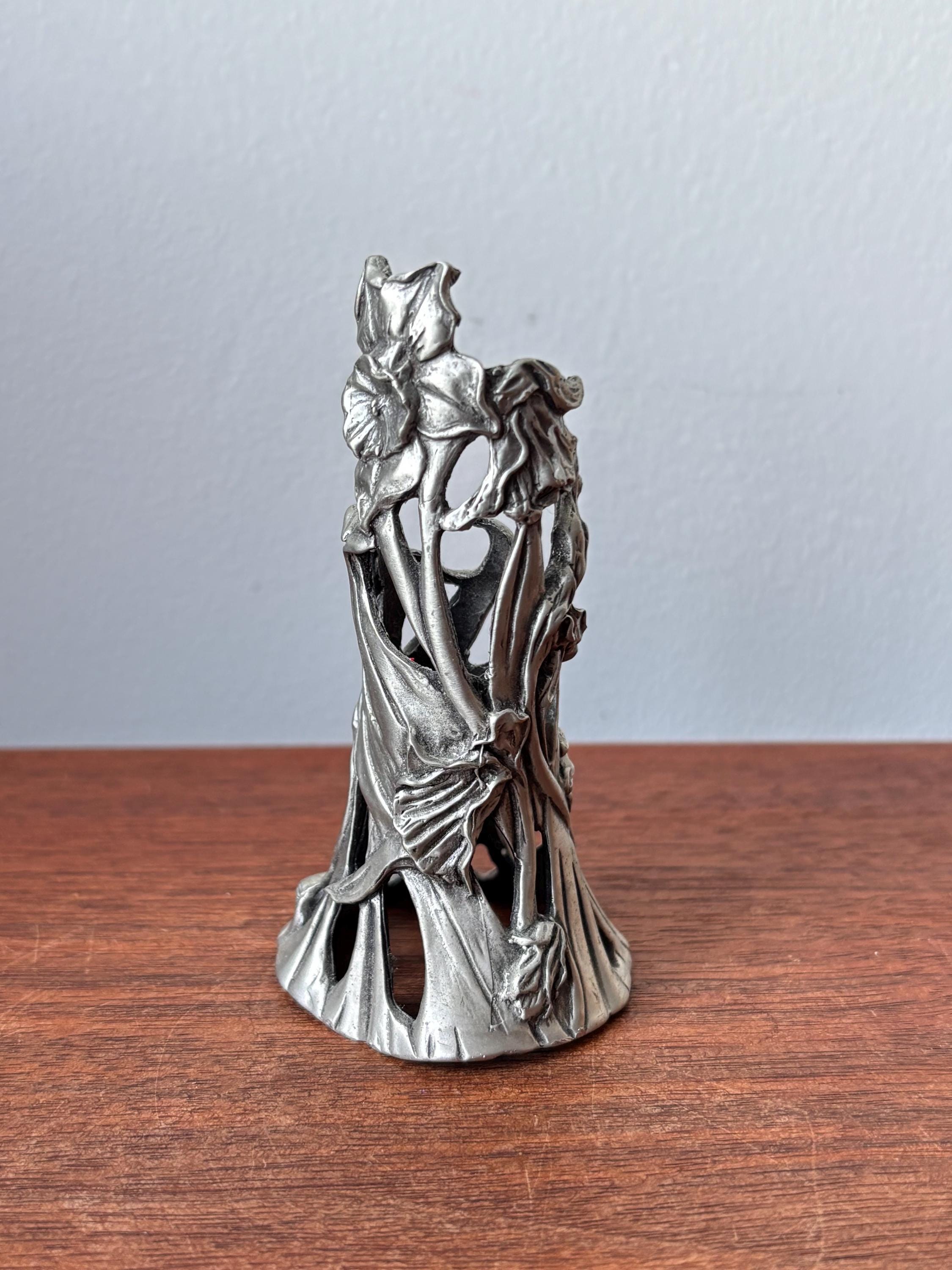 Vintage Seagull Canada Pewter Daffodil Flower Candle Stick Holder