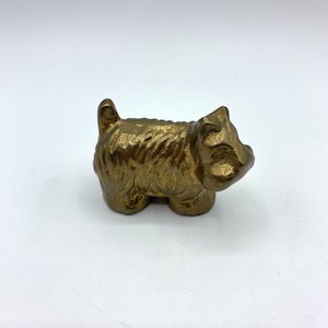 Vintage Small Brass Scottish Terrier Dog Figurine, Vintage Brass Scotty Dog Figurine 2.5”