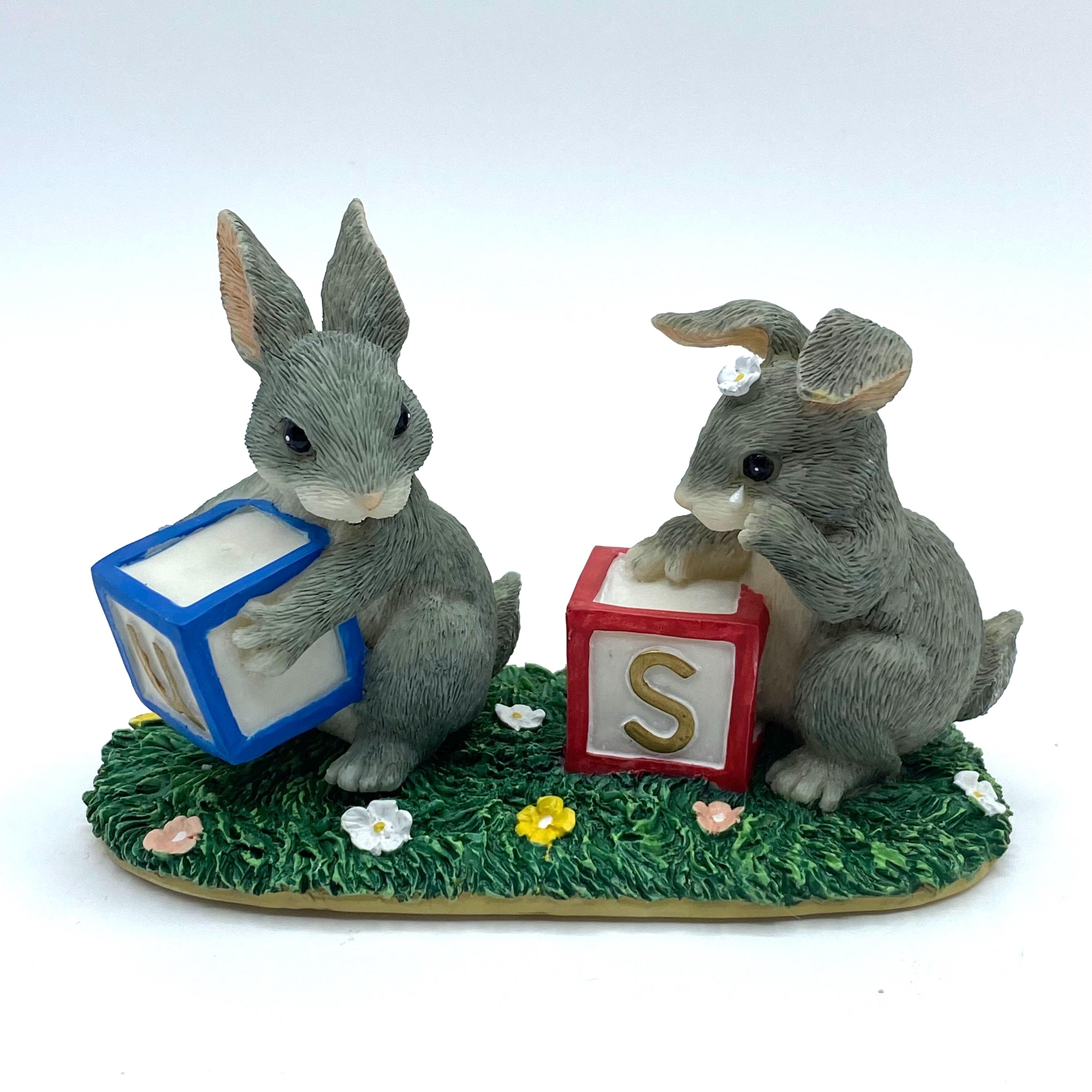 Vintage Charming Tails Figurine: Bunnies With ABC Blocks - Etsy