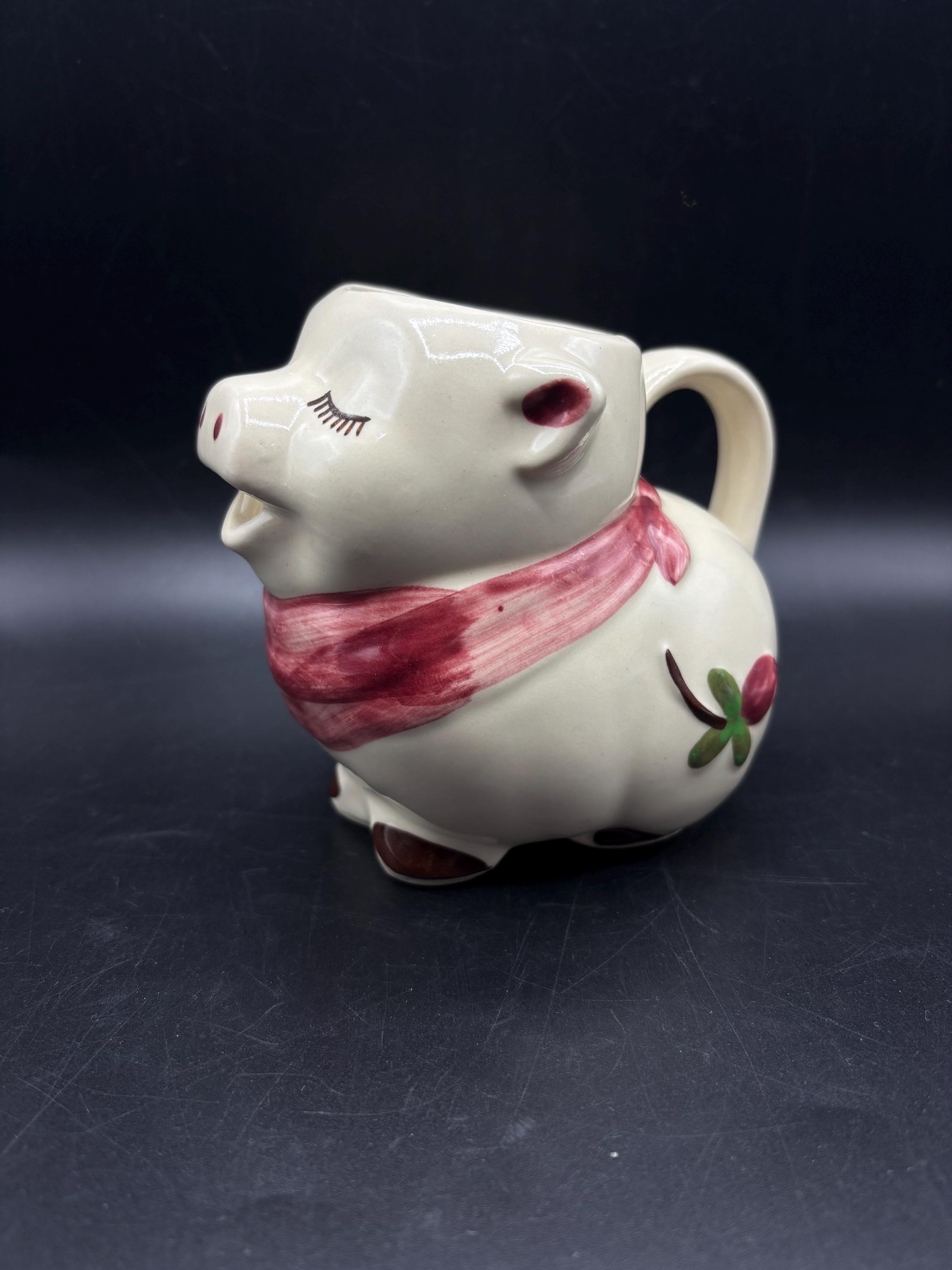 Vintage Shawnee Pottery Smiley Pig With Lashes Creamer Pitcher