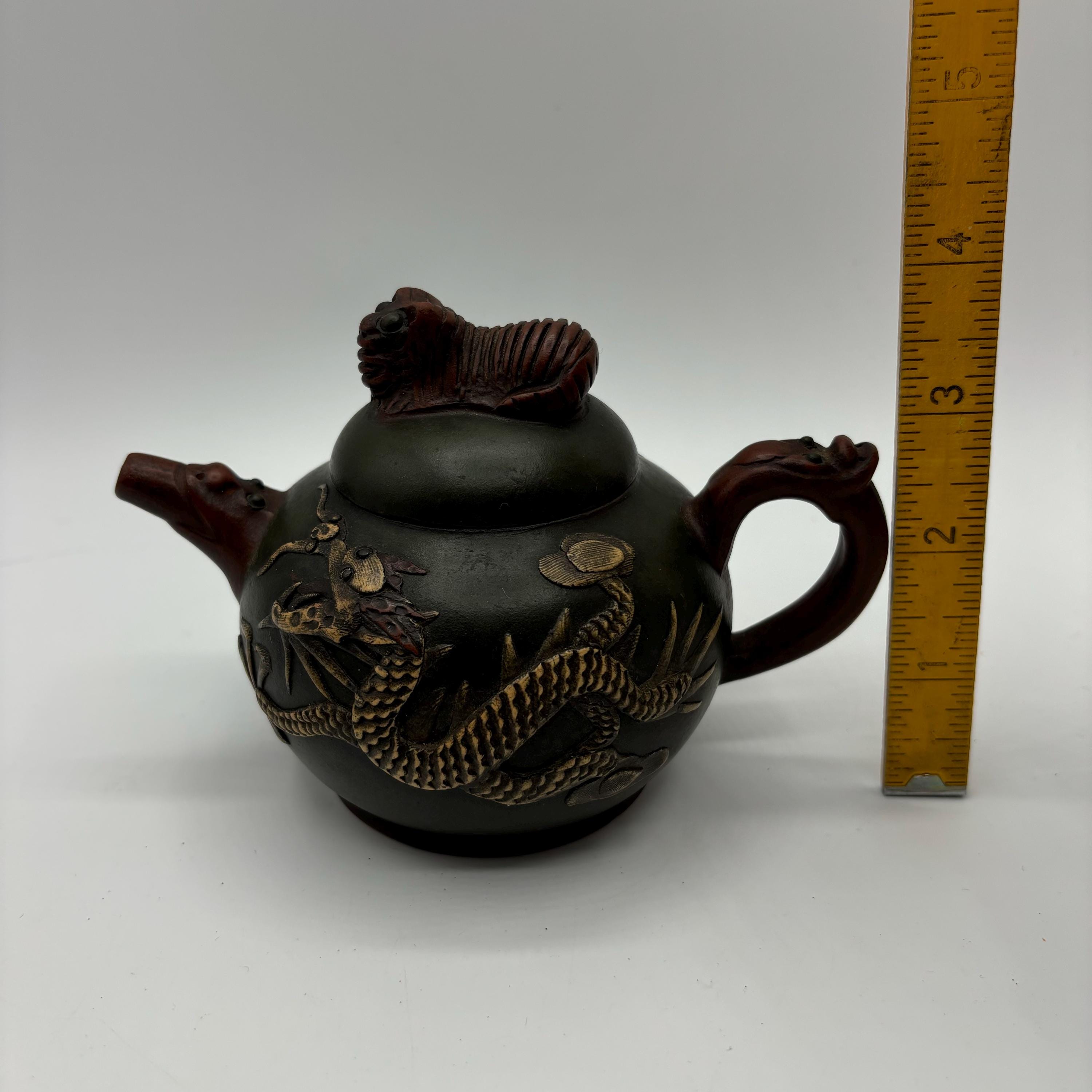 ヴィンテージの希少な宜興紫砂急須紫沙陶器龍鳳凰茶器 - Etsy 日本