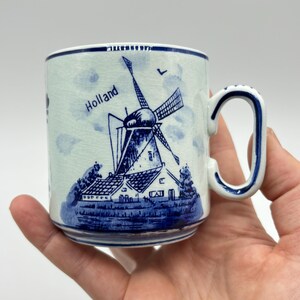 Dutch Delft Blauw Blue and White Holland Windmill Ceramic Rectangular ...