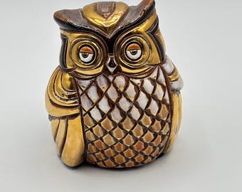ヴィンテージ デ ローザ リンコナダ フクロウの置物 | ゴールドトリム