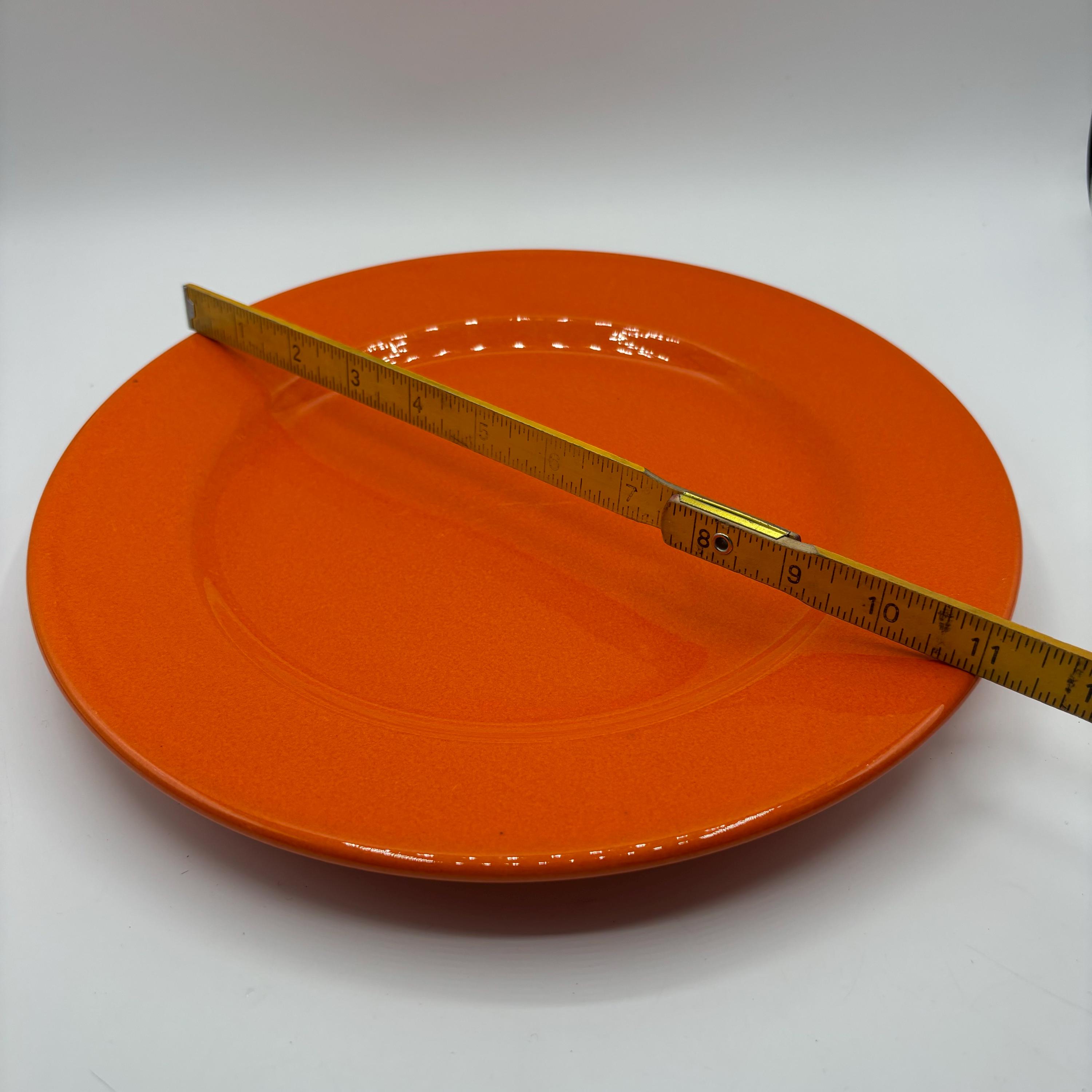 Waechtersbach(ベヒタフバッハ)プレートセット オレンジ Vintage Waechtersbach Orange Fun Factory Dinner Plates - Set of 4