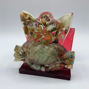 Vintage Retro Lucite Owl Napkin Holder with Abalone Shell