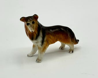 ヴィンテージ ミニチュア セラミック コリー ラッシー 犬 置物 2.5