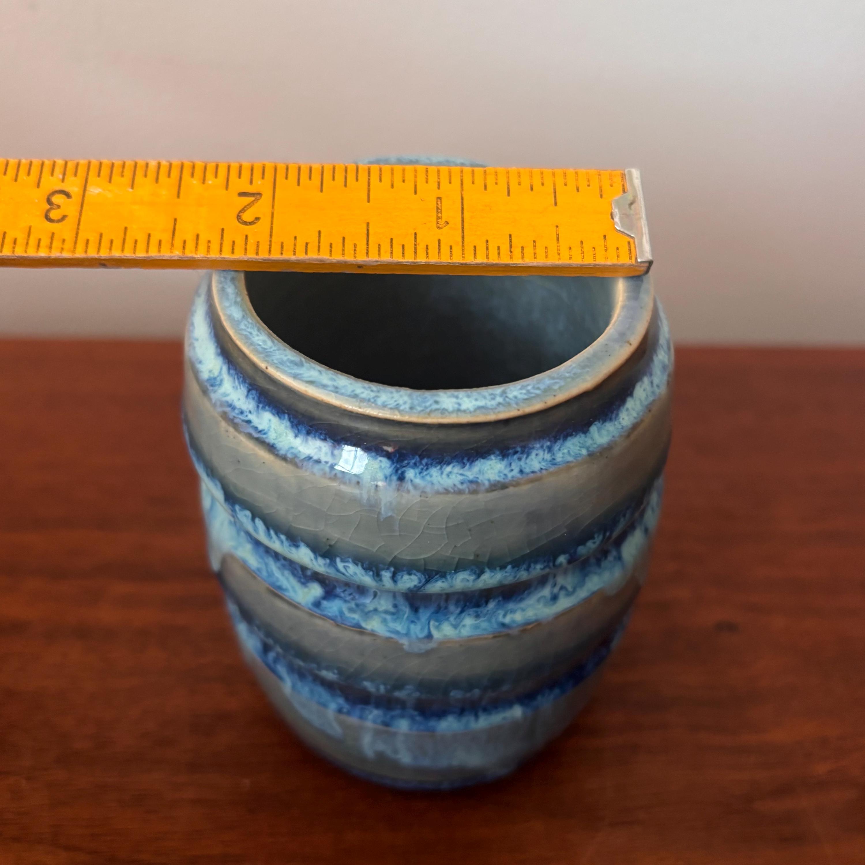 Vintage Blue Drip Glaze Pottery Bud Vase Cup, Studio Art Pottery - Etsy