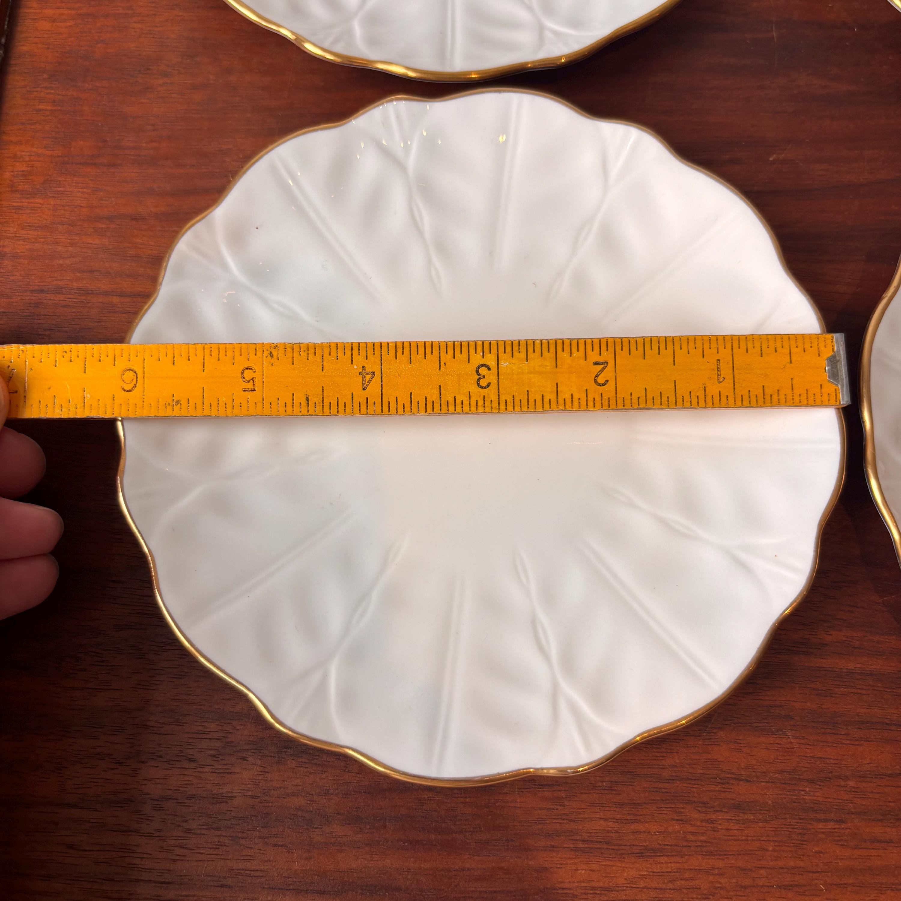 Vintage Aynsley Bone China Bread Plates: Golden Crocus, England