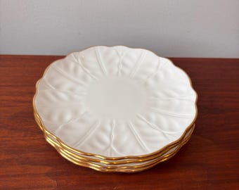 Vintage Aynsley Bone China Bread Plates: Golden Crocus, England