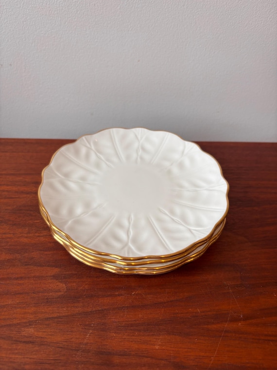 英国アンティーク AYNSLEYケーキ皿 Vintage Aynsley Bone China Bread Plates: Golden Crocus, England