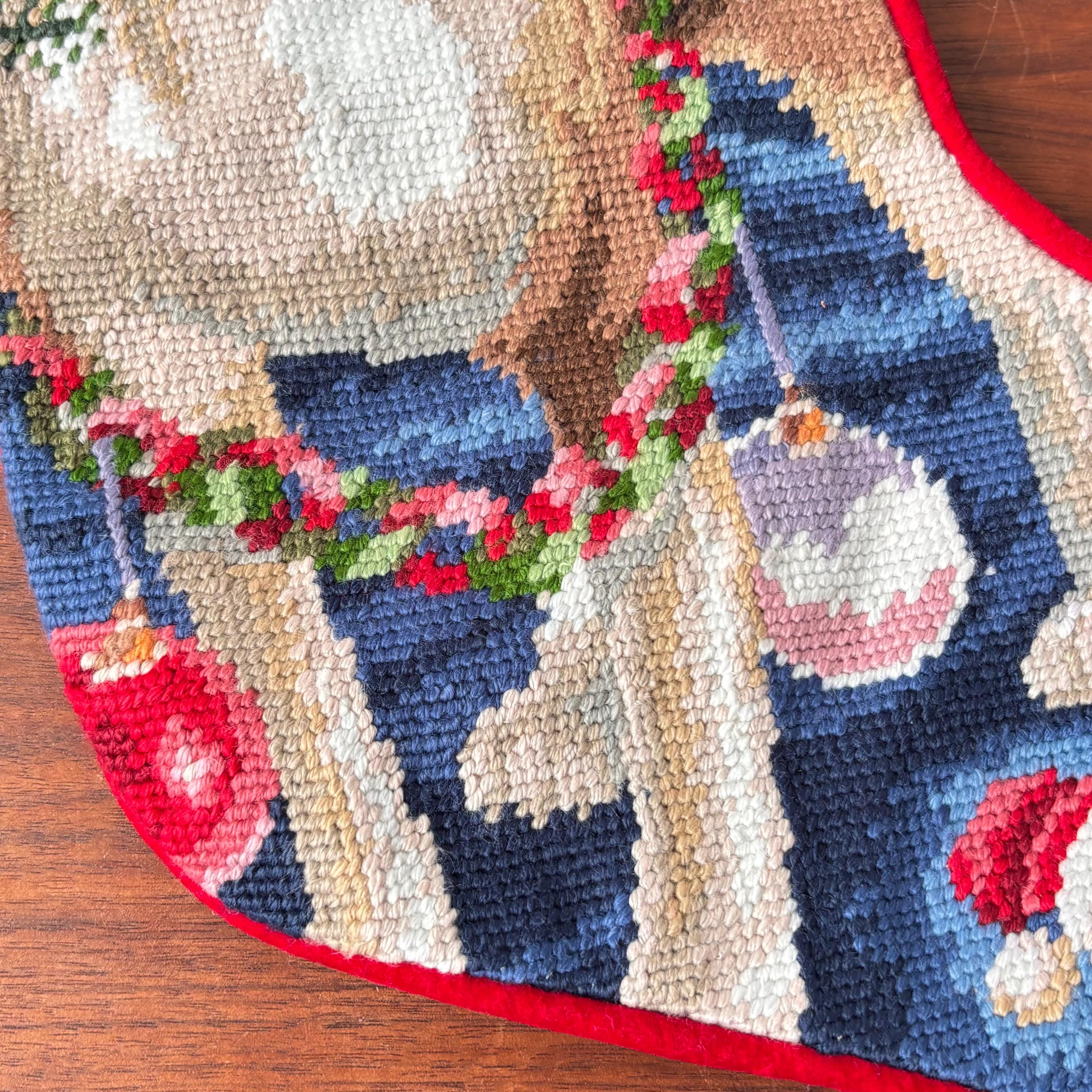 ヴィンテージ クロスステッチ 刺繍 ダックスフント ビーグル
