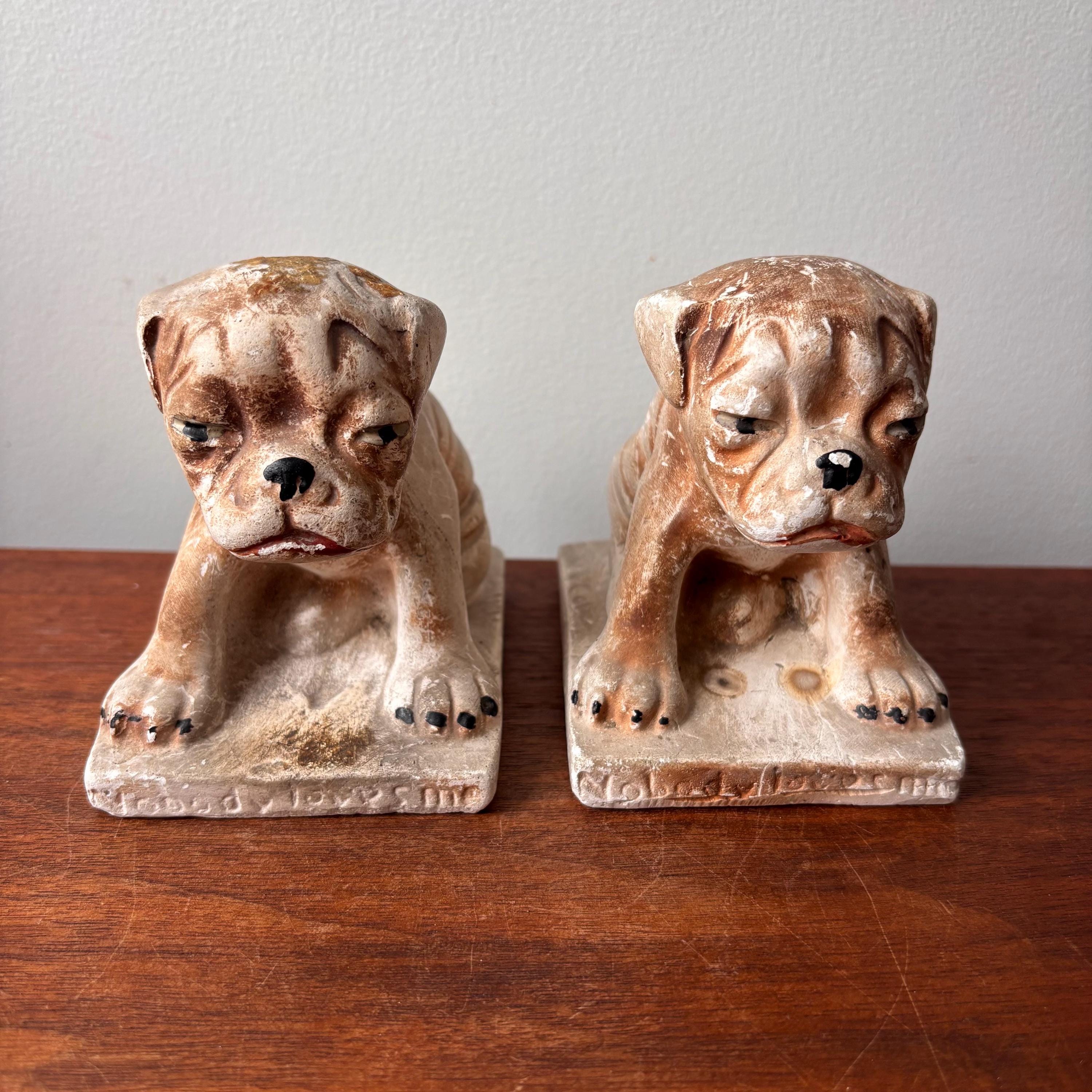 Antique 1930's “nobody Loves Me” Chalkware Carvinal Prize Dog