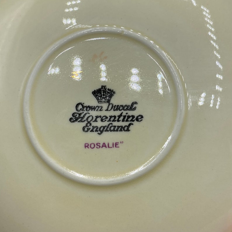 Vintage Crown Ducal Florentine Oversized Tea Cup and Saucer Rosalie England image 9