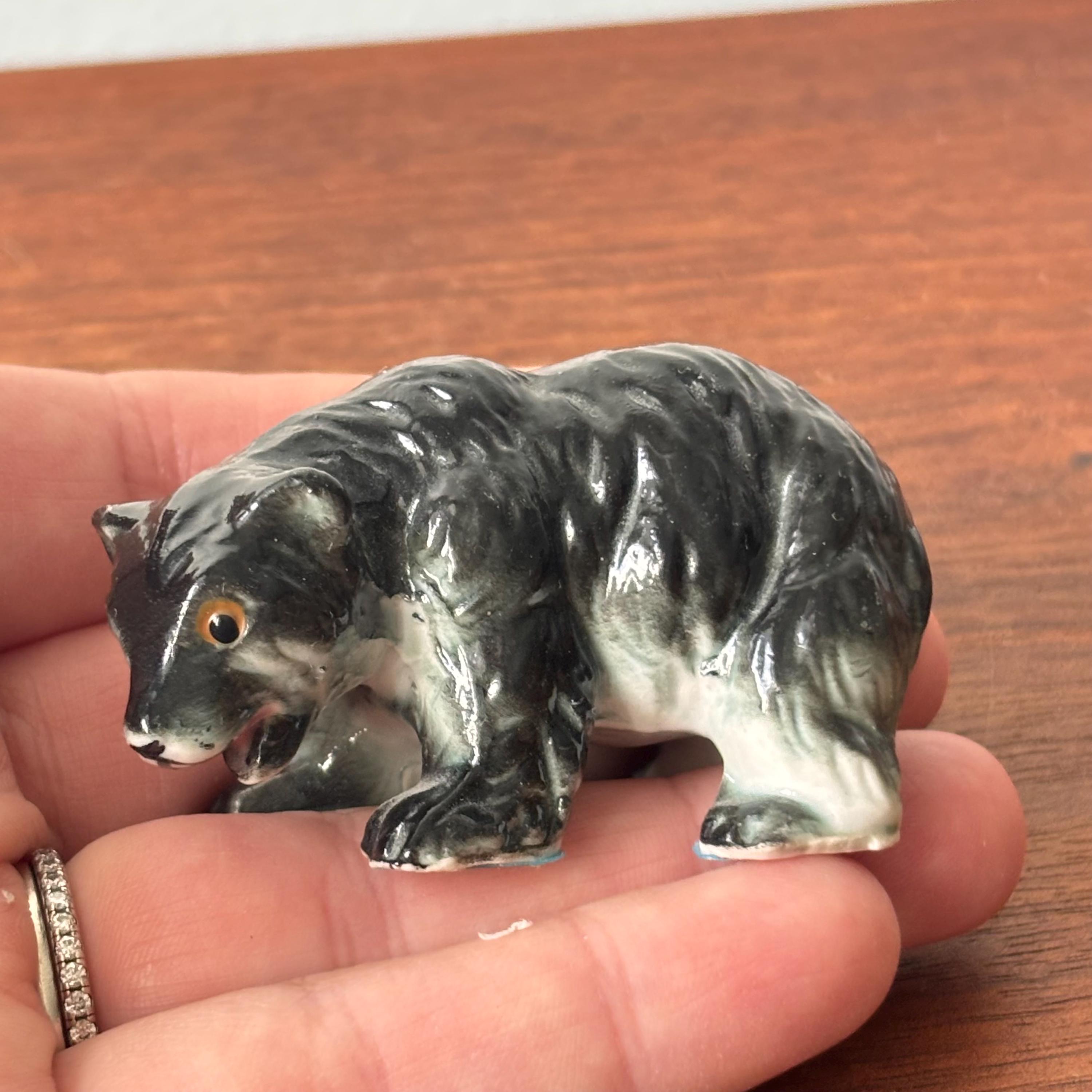 ヴィンテージ陶器 手描き黒クマの置物 日本製 - Etsy 日本
