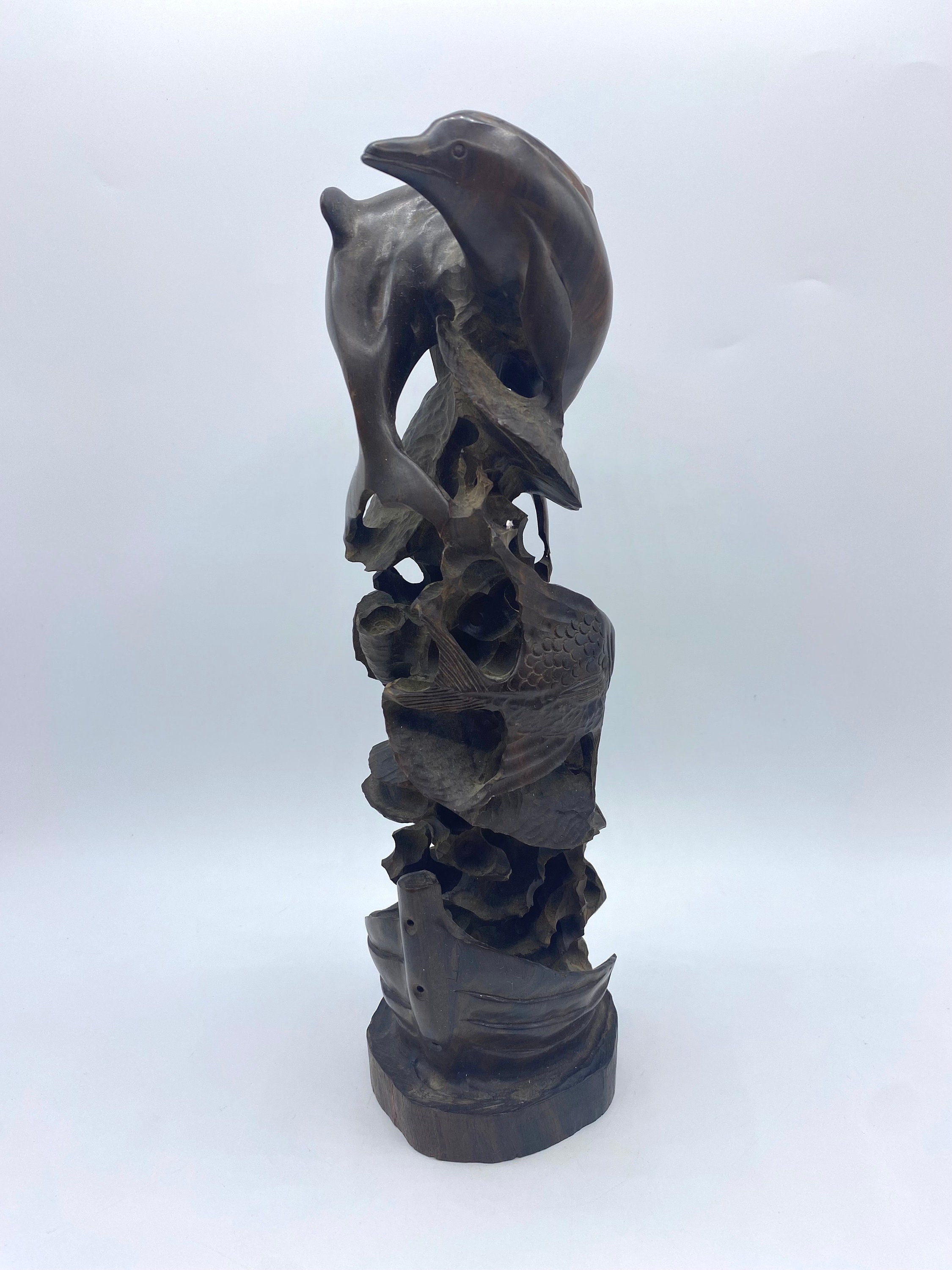 Hand Carved Ironwood Sealife Sculpture (11.5