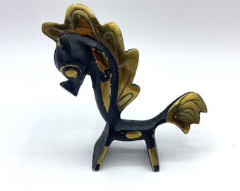 Vintage Walter Bosse Style Hagenauer era Horse Figure, Cast Iron and Brass Walter Bosse Fire Horse