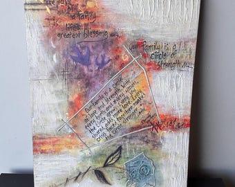 Tableau Mural Peint à La Main Par Rhonda Kullberg – Toile Et Bois – Citations Et Motifs Fantaisistes